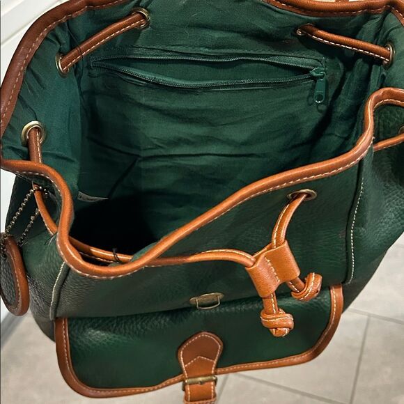 Classic Collection All Weather Leather Vintage Backpack Handbag Green Brown